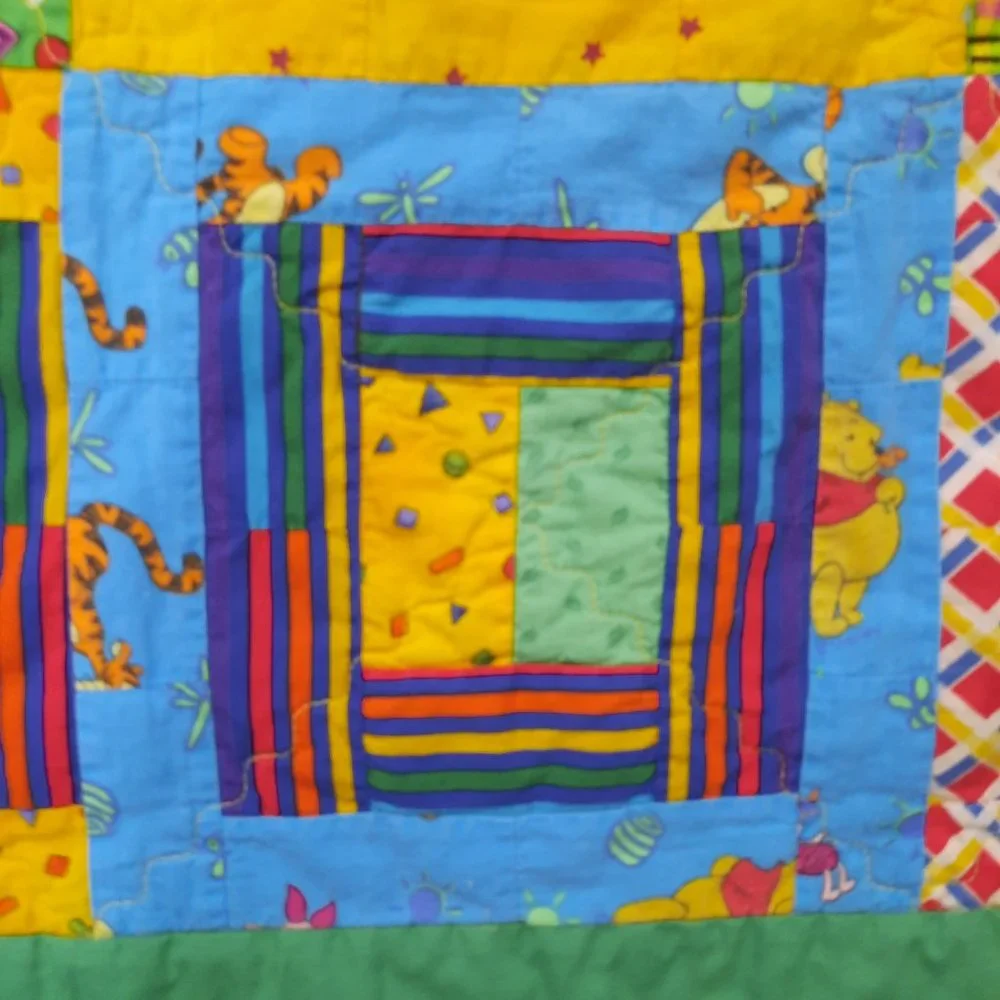 Vintage‎ Patchwork Kids baby Quilt Retro Handmade Nursery Bedding Primary colors